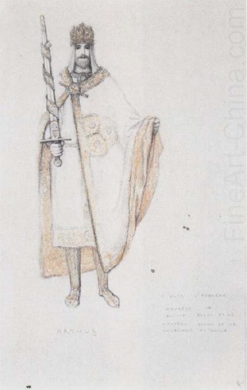 Fernand Khnopff Costume Drawing for Le Roi Arthus Arthus china oil painting image